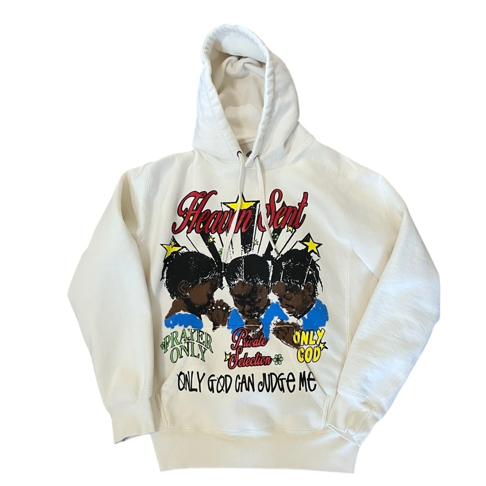 Private Selection Heaven Sent Graphic Hoodie Cream Size Medium - Picture 2 of 10